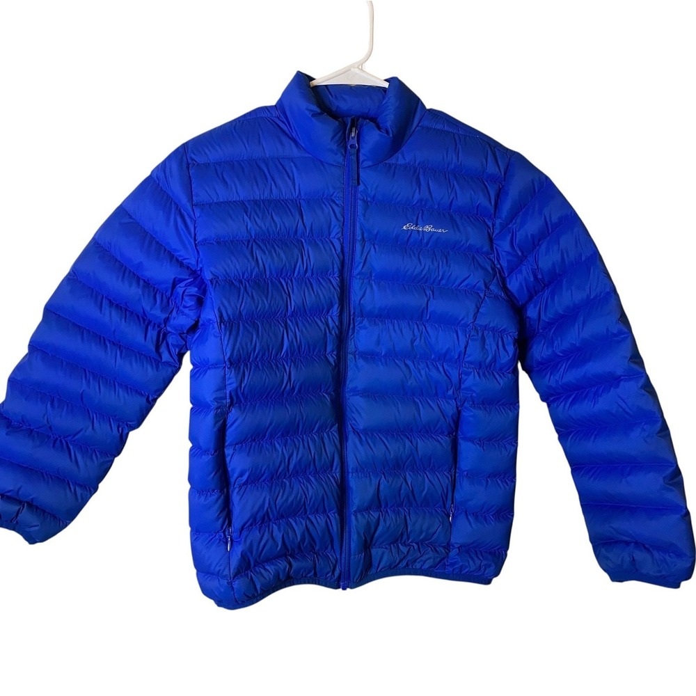 Eddie Bauer Boys Cobalt Blue Puffer Jacket Down Fill Boys Size L 14